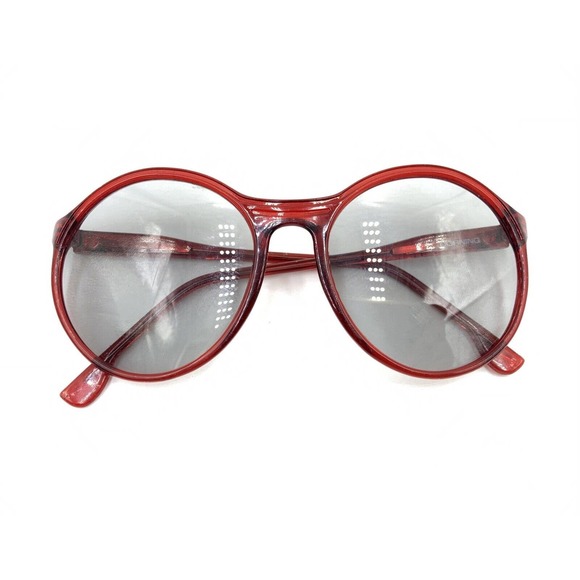 Corning Vintage 4081M Translucent Red Round Sunglasses Gray Lens 70-20 135 Italy - Picture 12 of 12
